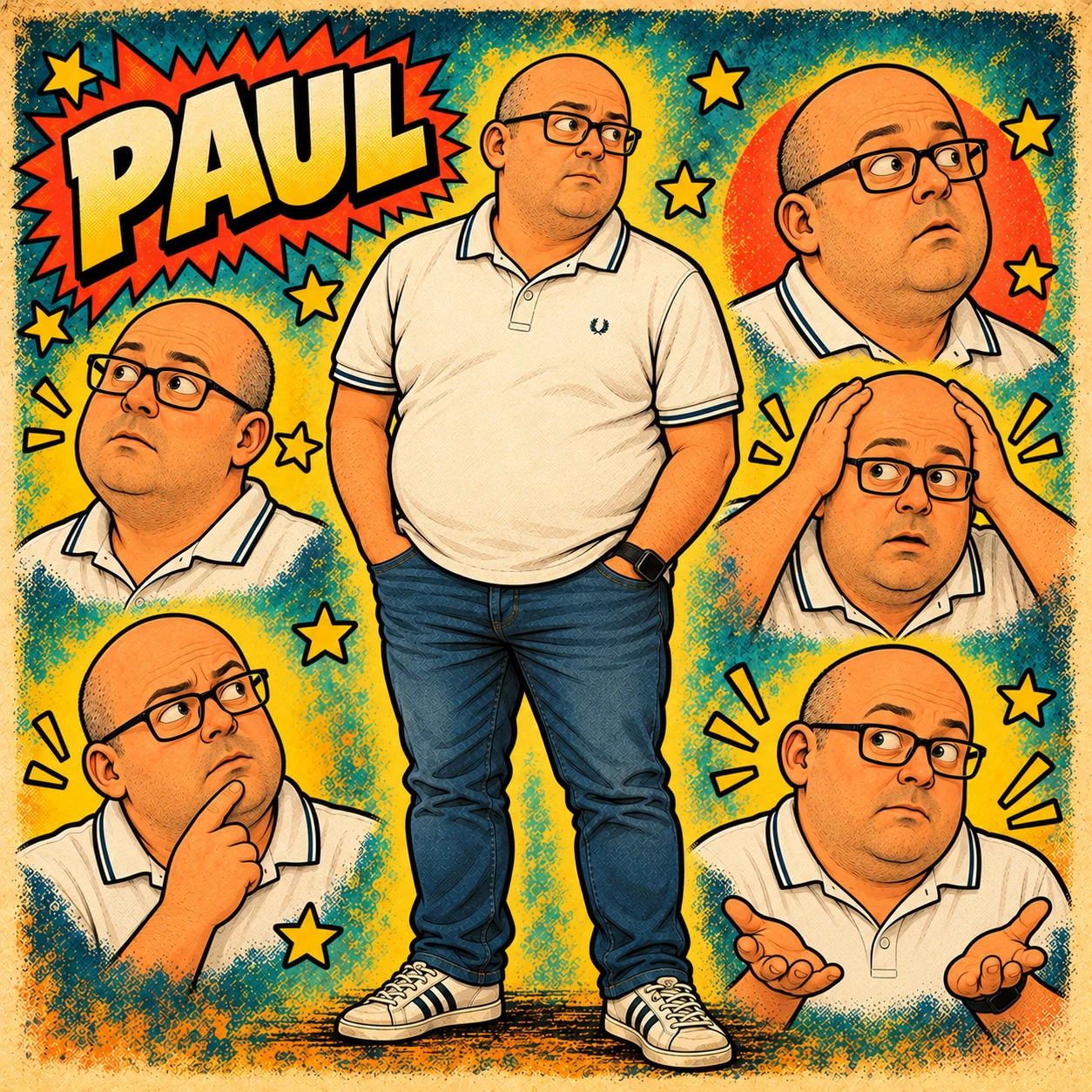Approved illustrated character sheet of Paul