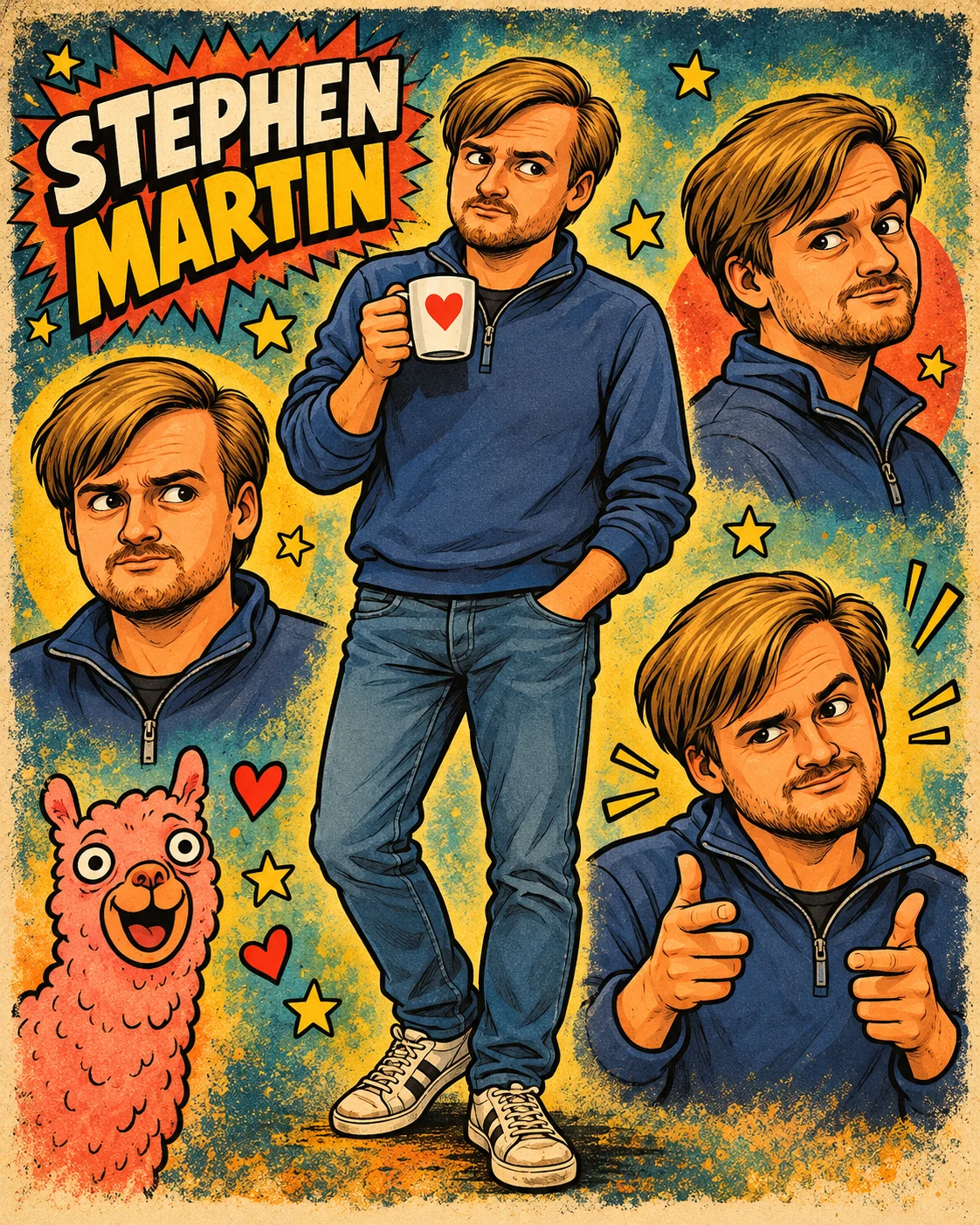 Approved illustrated character sheet of Stephen Martin